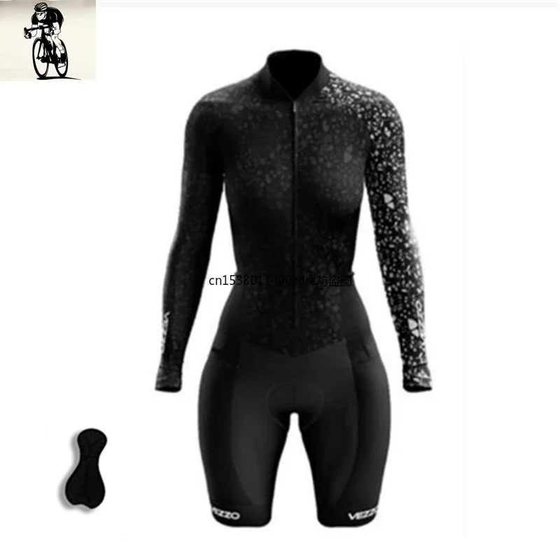 Women's Triathlon Suit Summer Long sleeve shorts Cycling Jersey Skinsuit Maillot Ciclismo Bicycle Jersey Bike Clothes Jumpsuits