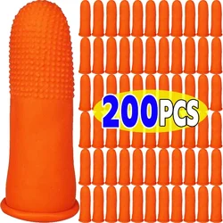 200/10PCS Latex Finger Cots Orange Thumb Caps Anti-static Industry Rubber Fingertips Protector Gloves Non-slip Finger Gloves
