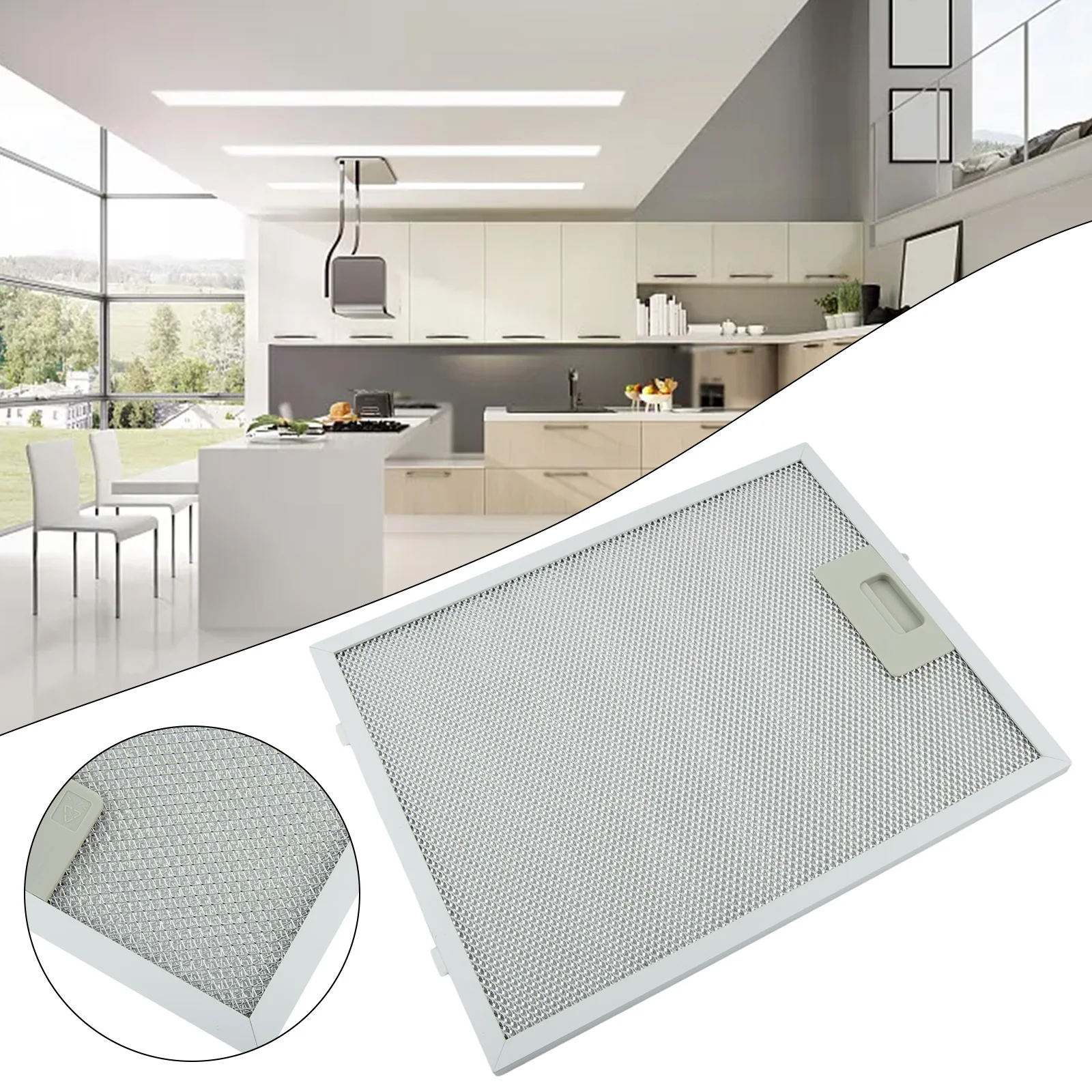 1PCS Range Hood Filter Cooker Hood Grease Filter Metal Kitchen Extractor Ventilation Aspirator Filter Mesh 32x26cm