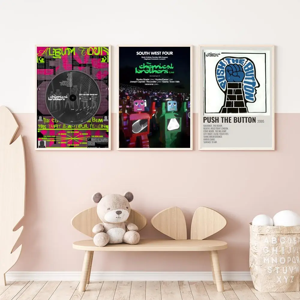 T-The Chemical Brothers Poster Versatile HD Waterproof Wall Art Self-Adhesive Decor for Any Space Ideal Gift