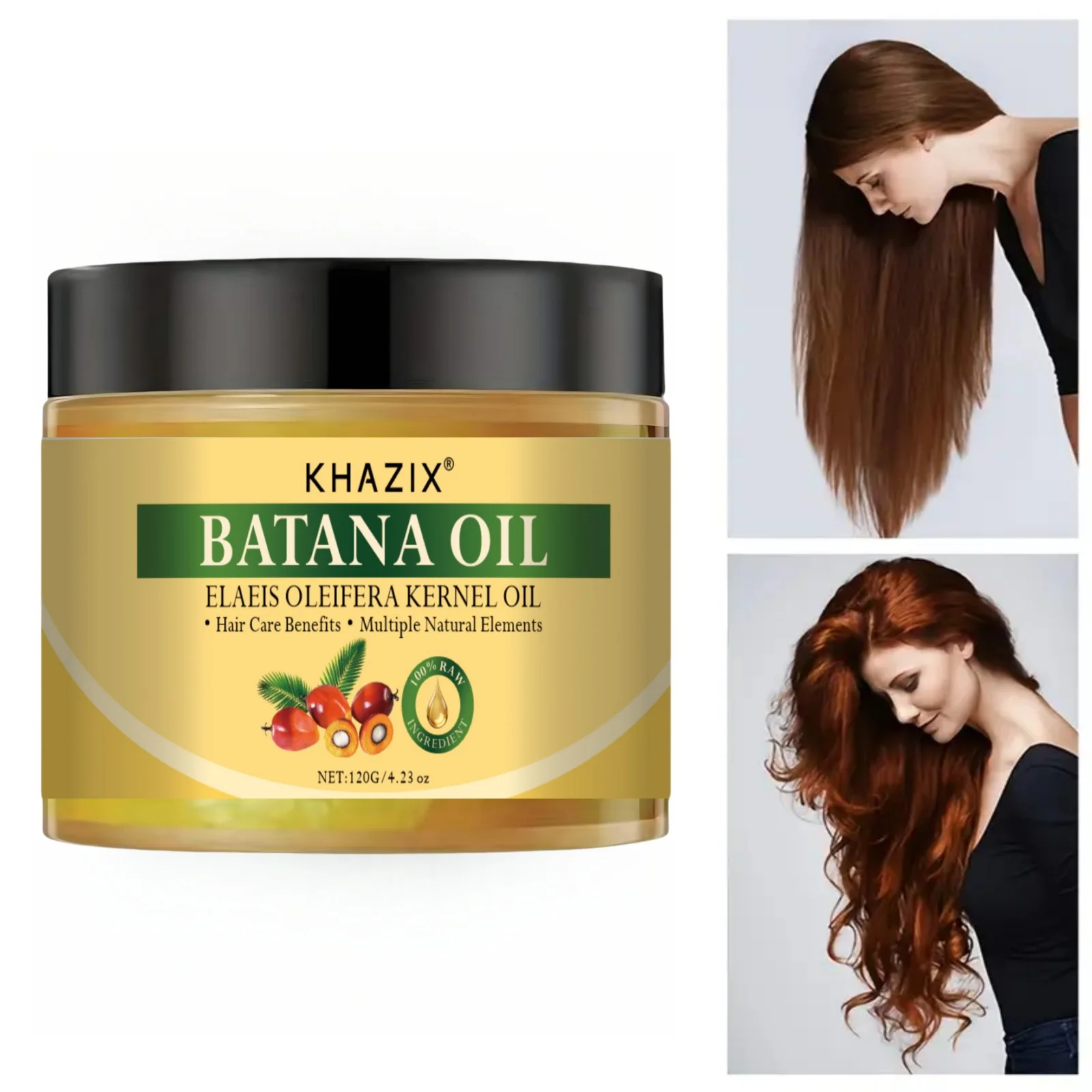 Batana Oil Hair Mask, containing glycerin and palm oil, natural Batana hair care essence, deeply moisturizing hair mask, pure Ba