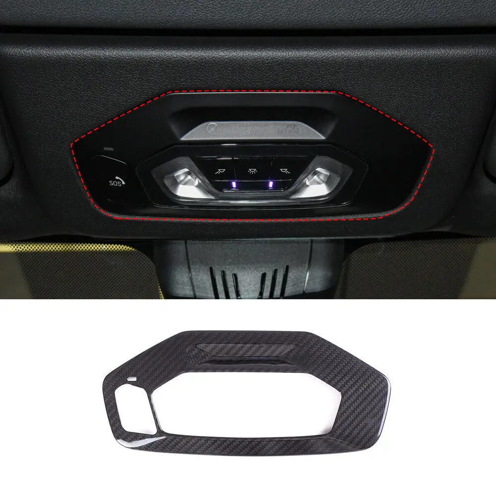 

Real Dry Carbon Fiber Car Inner Front Reading Light Lamp Cover Trim Fit For BMW 8 Series 2019-22