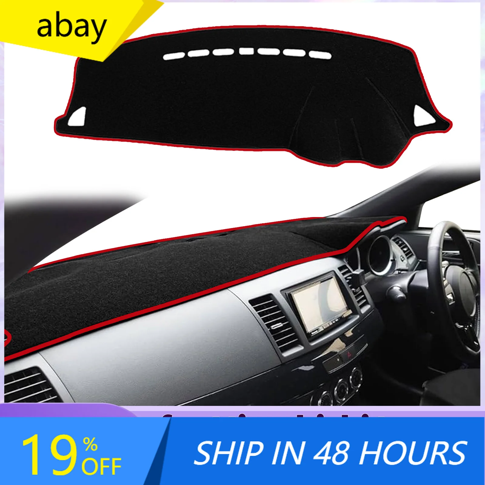 for Mitsubishi Lancer 2008-2016 Ralliart EVO X Galant Fortis EX Dashmat DashMat Sunshade Dashboard Cover Pad Protective Carpet