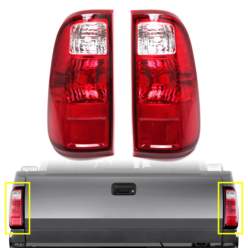 Car Tail Warning Lamp Turn Signal Rear Brake Light 1 Pair For Ford F250 F350 F450 F550 Super Duty 08-2016 ABS Red & Clear