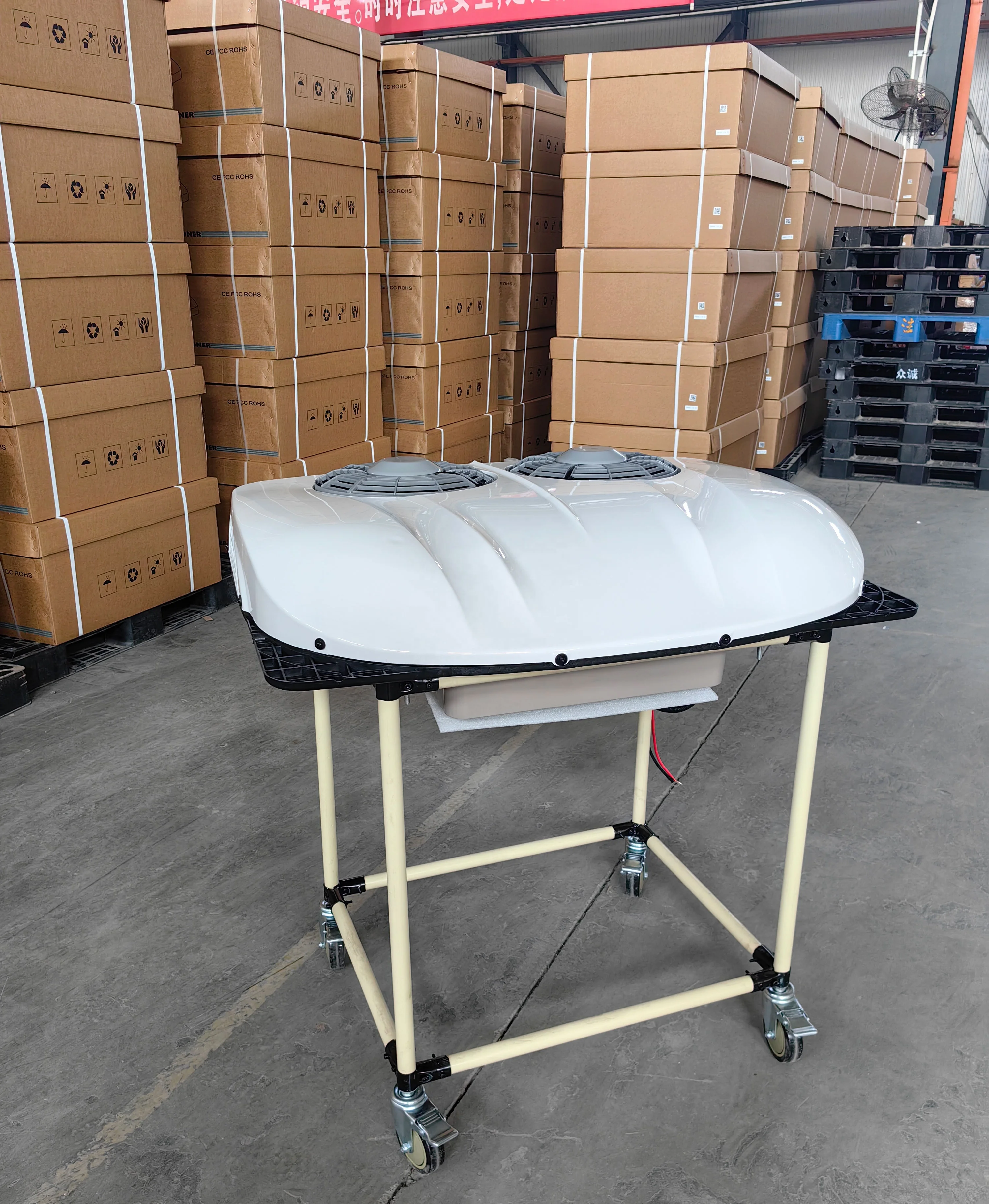 Ar condicionado alto da cabine do caminhão do condicionador de ar 12V 24v do telhado do ventilador duplo