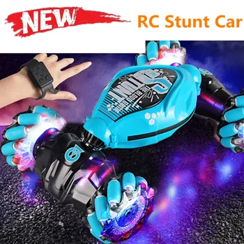 2.4GHz 4WD RC Stunt Car Indoor/Outdoor All Terrain Rechargeable Electric Car Toys Gesture Sensing RC Stunt Car