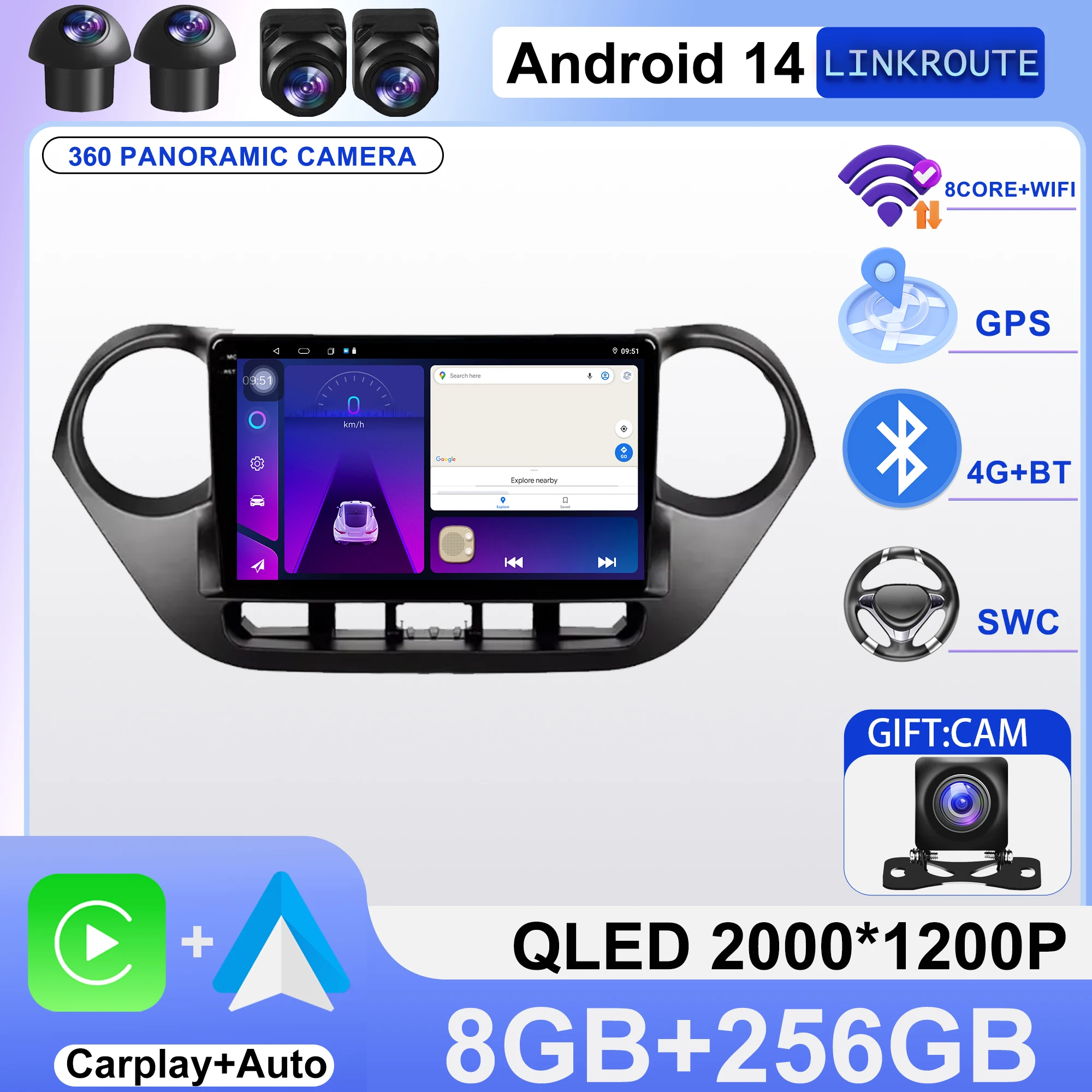 new Car Radio Android 14 For Hyundai Grand i10 i 10 2013 2014 2015 2016 2017 2018 Carplay Auto Multimidia Video Player Head Unit