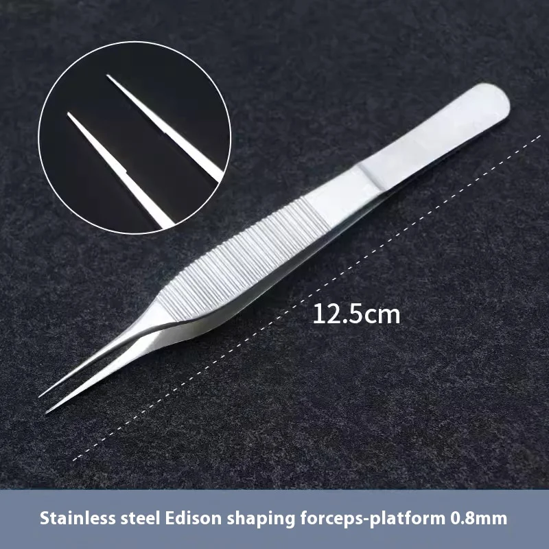 1pcs Titanium Adson Tissue Forceps Eye Surgery Tweezers Serrated Tips/Teeth Ophthalmic Autoclavable Surgical Instruments