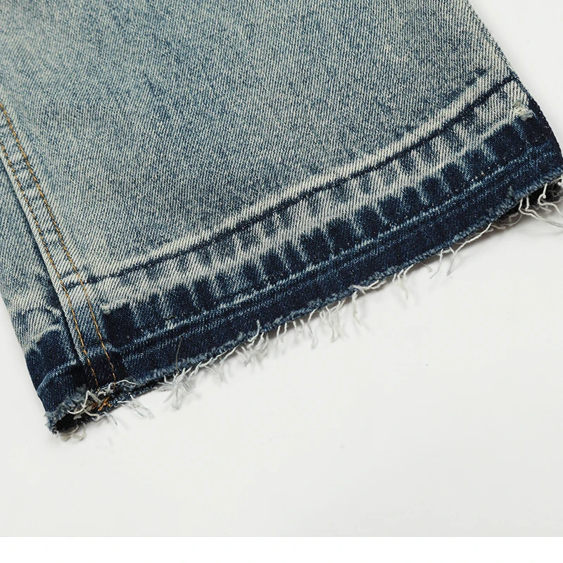 UPRAKF Straight-leg Streetwear Ripped Jeans Basic High Street Light Color Casual Pocket Denim Loose Fashion