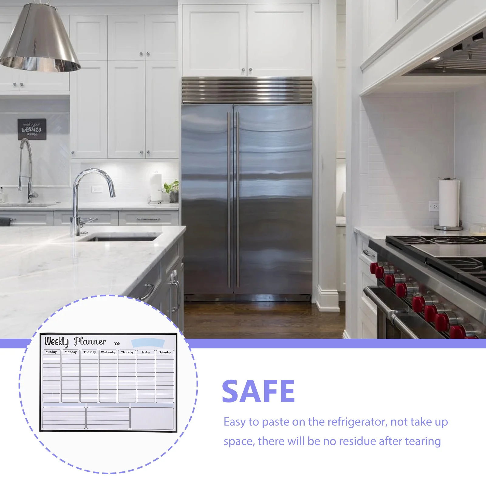 Erasable Fridge Calendar with Magnetic Planner Board Multi-Function Schedule Tracker for Home Office Study Reminder Tool