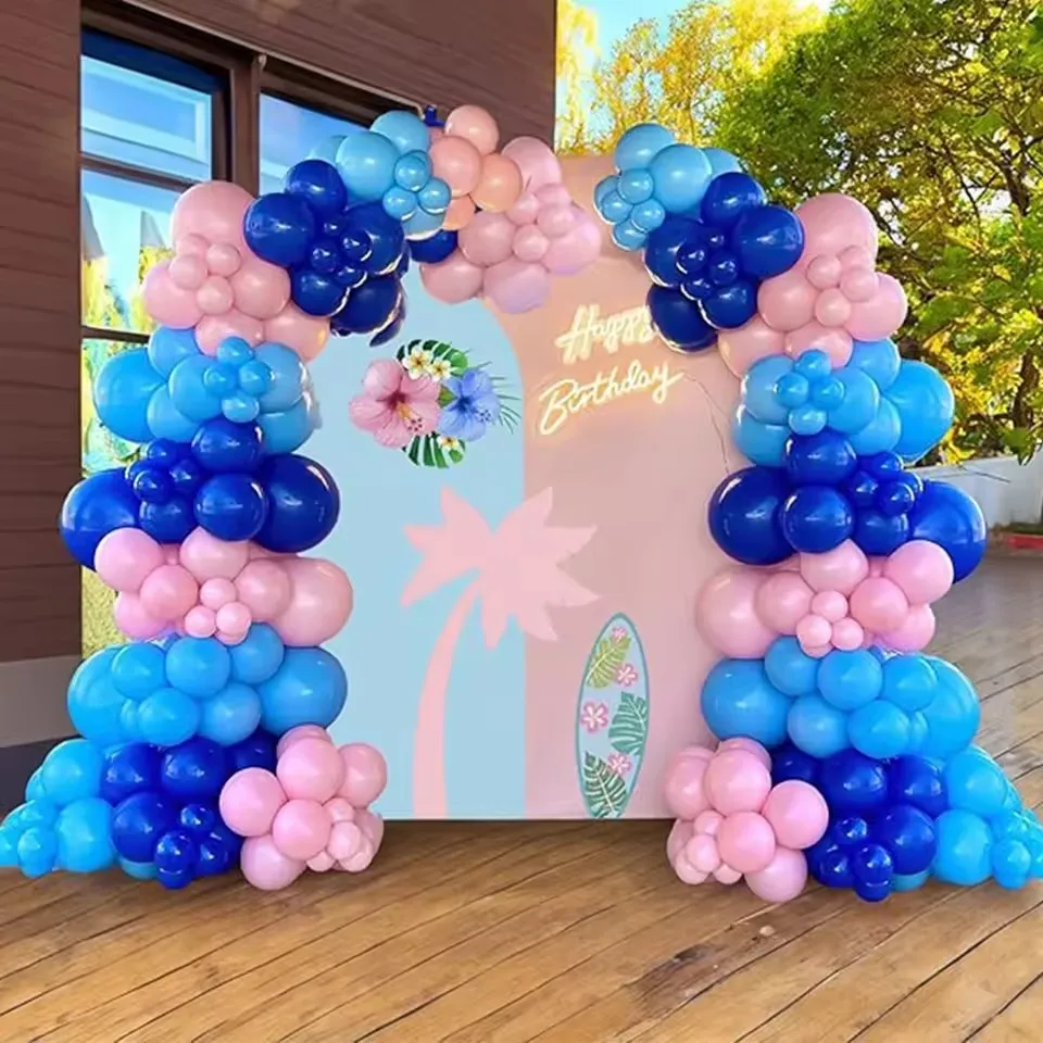 102-teiliges Blau-Rosa Girlanden-Bogen-Set, Valentinstag-Ballon-Set, Latex-Ballons, Partydekoration, Hochzeit, Babyparty, Partyzubehör