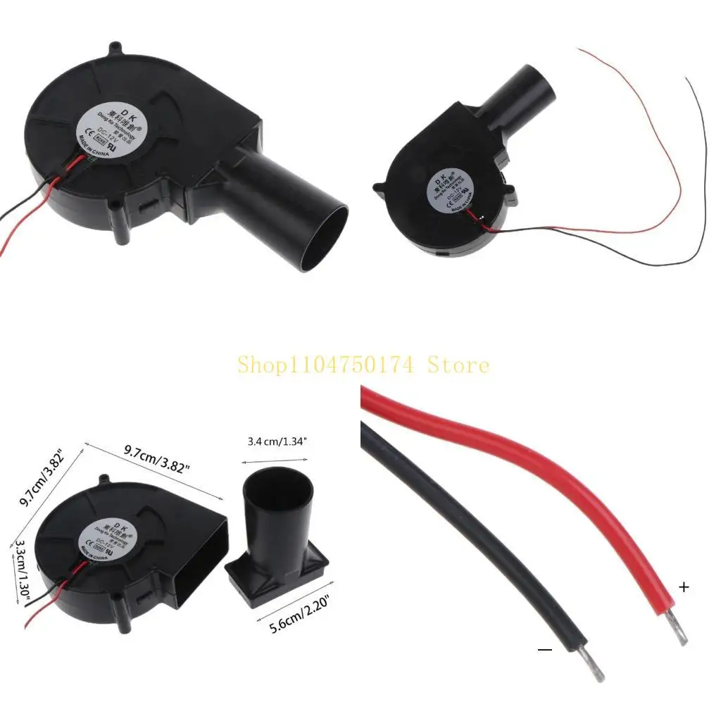 

12V 2A Barbecue Fan Air Blower Grill Stove Cooking Tool 97x33 top sale