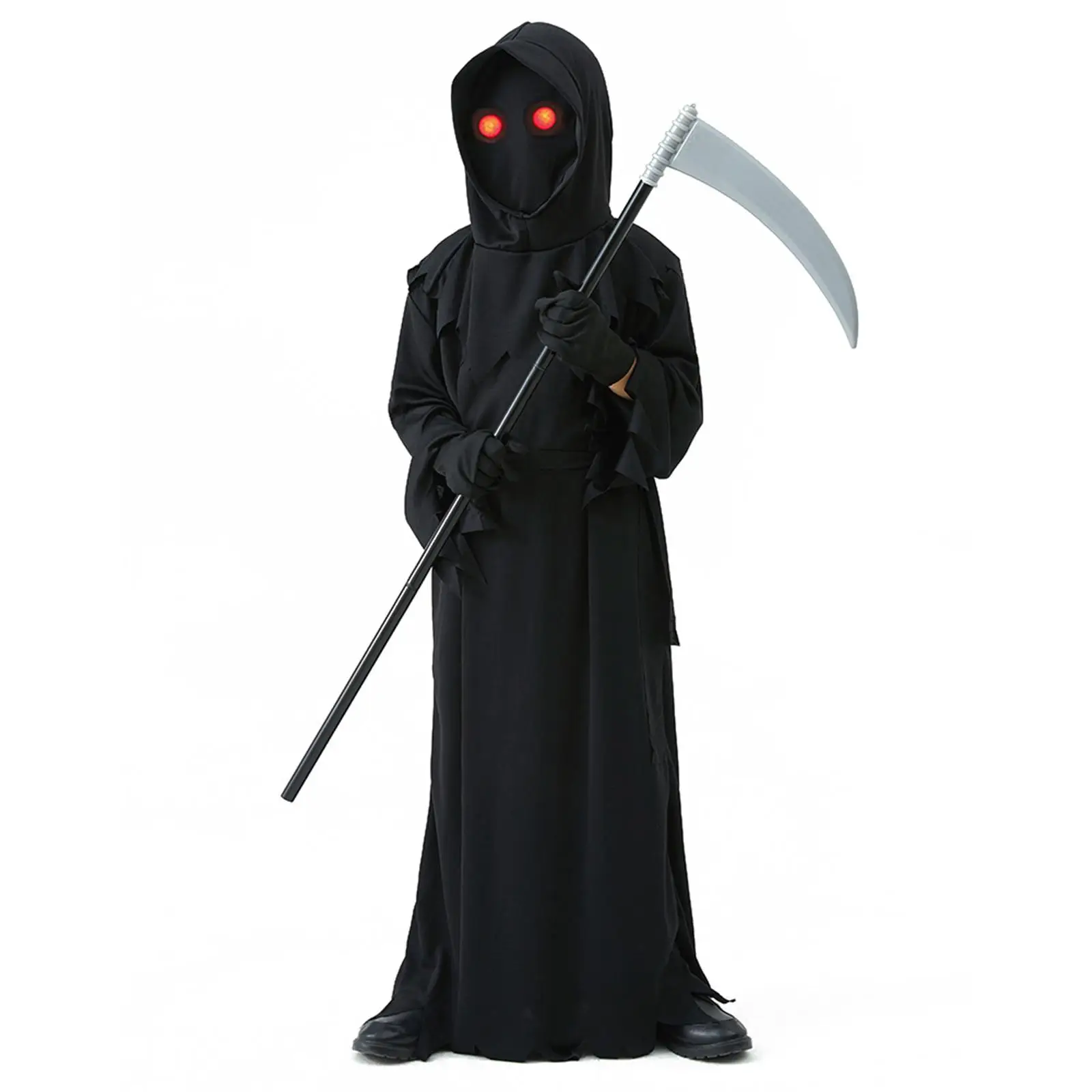 Halloween Grim Reaper Kostuum Cosplay Kids Enge Capuchon Grim Reaper Kostuum Gewaad Voor Toneelvoorstellingen Gemaskerd Feest Gunst