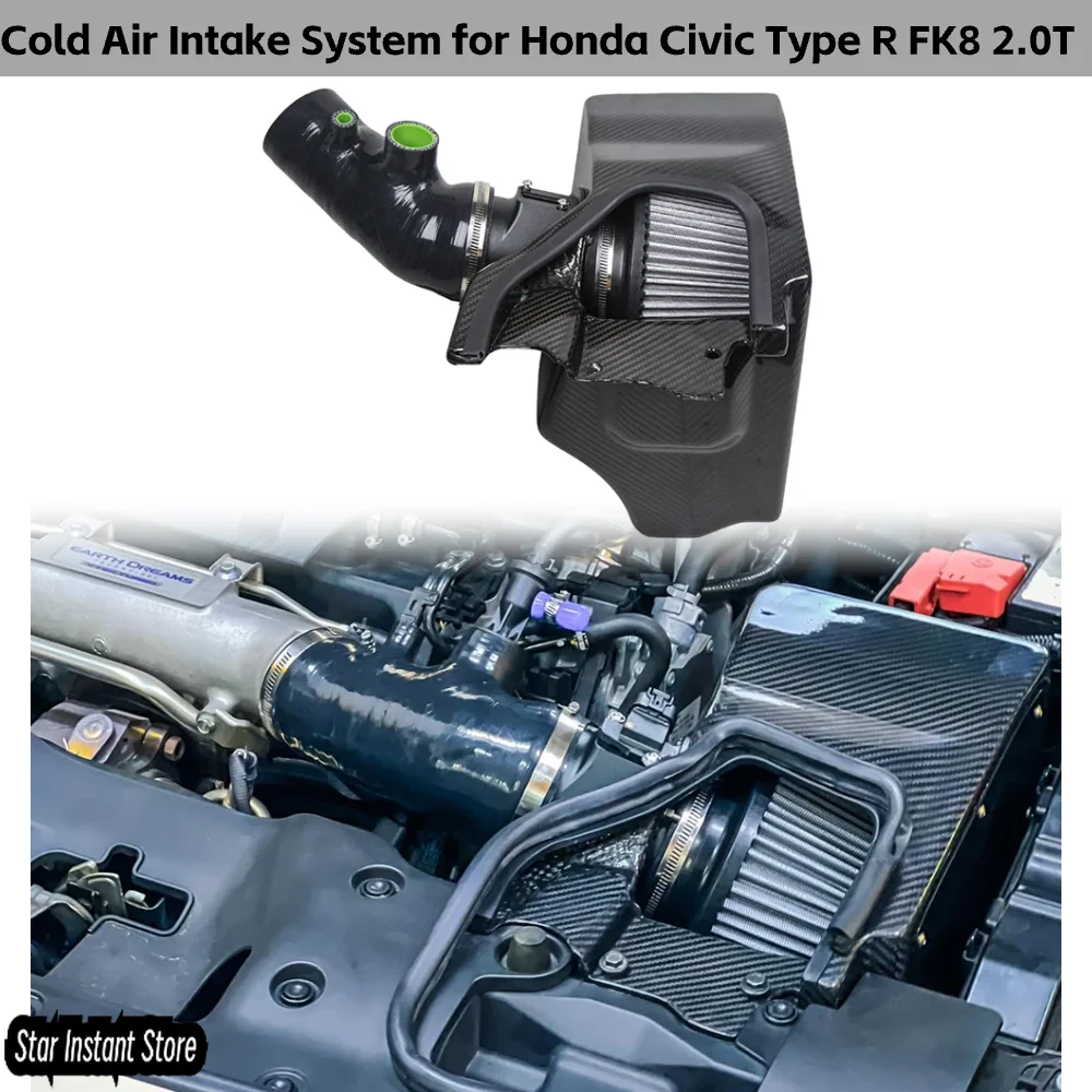 

Система впуска холодного воздуха из сухого углеродного волокна для Honda Civic Type R FK8 2.0T 2017-2021, обновление впуска турбонаддува Performance