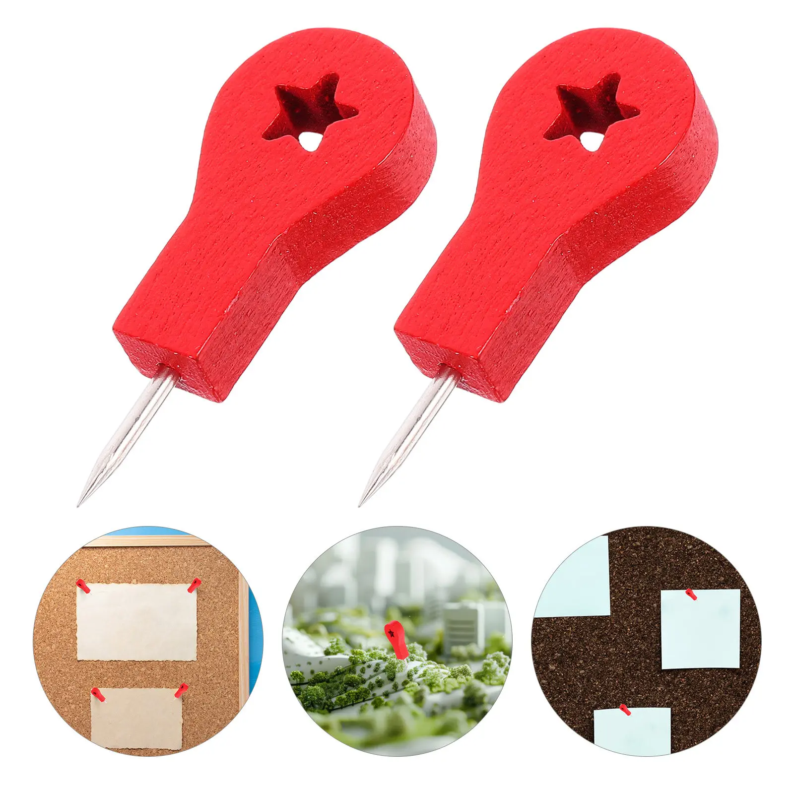 50Pcs Wooden Arrow Push Pins Sturdy Sharp Red Map Tacks for Travel Maps Notice Boards Sand Box Architectural Marking Aesthetic