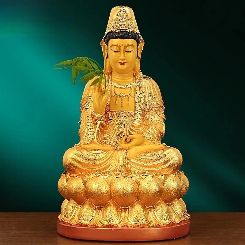 Guanyin Bodhisattva Ornament Offering Buddha Statues At Home Buddhist Avalokitesvara Statue Buddhist Hall Decoration Ornaments