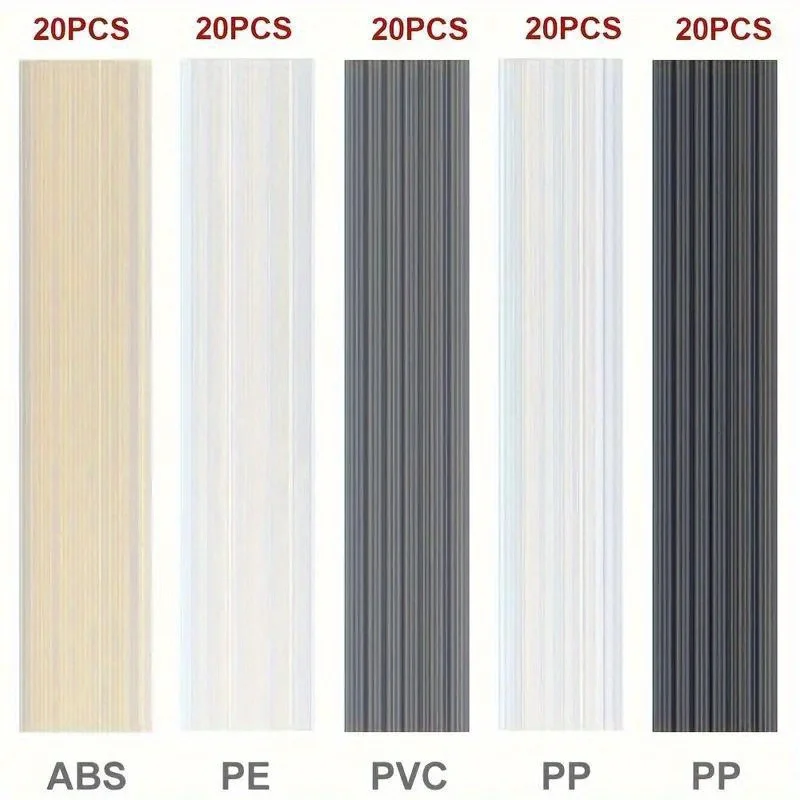 50pcs Plastic Welding Rods | 200mm Length ABS/PP/PVC/PE Welding Sticks 5x2mm | Plastic Welding Machine Accessories