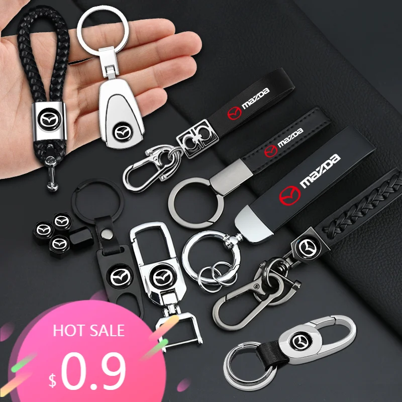 Metal Leather Key Ring Key Chain Car Badge Keychain Accessories Gifts For