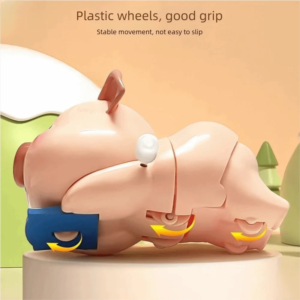 Cartoon Crawl Training Toys Drop Resistant Puppy Pig Wind Up Swing Walking Toy Ungiftiges Material Interaktives Spielzeug