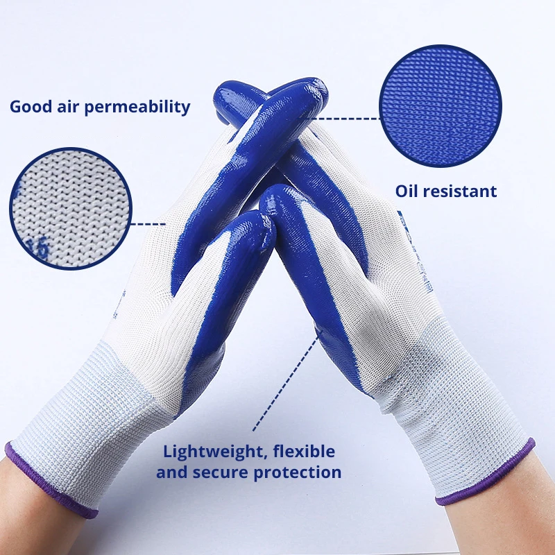 12 Pairs Thin Latex Non-slip Wear-resistant Work Gloves, Rubber Dip Glue Rubber Skin Thickened Thin Gloves, Labor Protection image 3