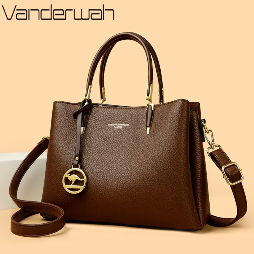 VANDERWAH Luxury Women's Handbags High Quality Soft Leather Shoulder Crossbody Bags Ladies Casual Tote Bag Purse Fashion Sac