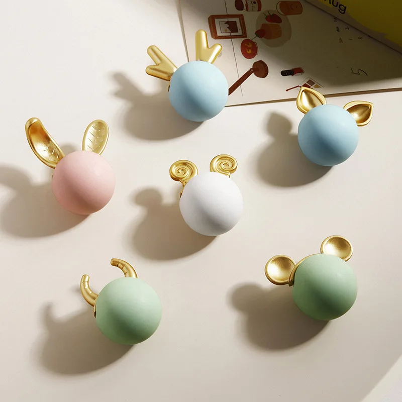 Children's room animal ceramic cabinet door handles, wardrobe cartoon handles, children's drawer wardrobe Pulls