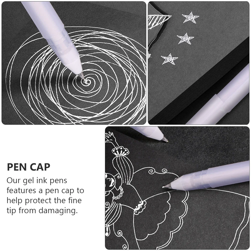 

15Pcs White Gel Pens Fine Tip Markers Highlighter Pens for Black Paper Art Drawing Note Taking Smooth Ink Nail Art Marker