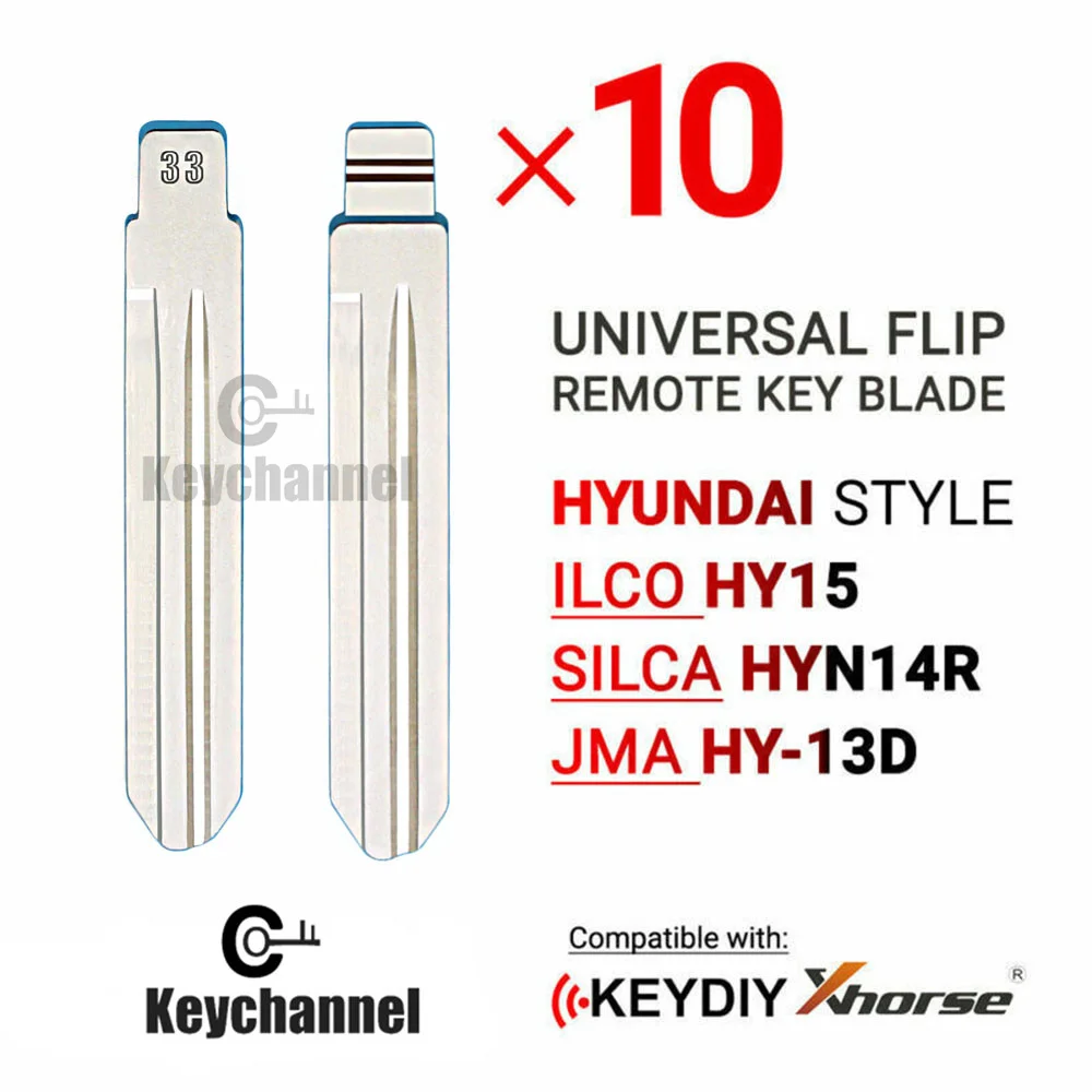 10PCS 33# KD Key Blank Flip Remote Key Blade Hyundai Type HY15 HYN14R HY-13D For KD VVDI Remote Key Blade For Hyundai Kia