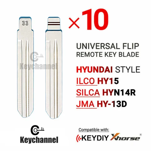 10 шт. 33 # Заготовка ключа Xhorse KD Flip Remote Key Blade HY15 HYN14R HY-13D для пультов KD VVDI для Hyundai Elantra, Kia Cerato, Soluto