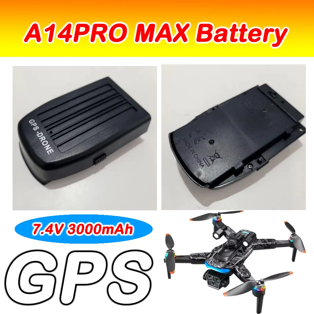 GPS Drone A14 PRO MAX batterie d'origine pièce de rechange 7.4V 3000mAh Lipo pièce de batterie pour accessoire de batterie de Drone sans brosse 8K