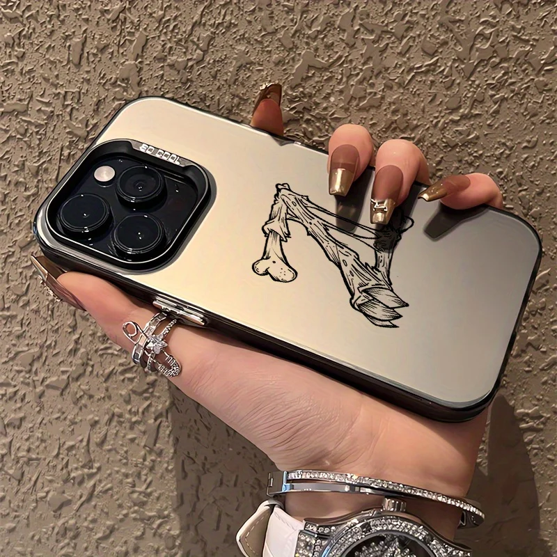 حافظة هاتف بنمط عظمة إلكتروني إبداعي لهاتف آيفون 17 16 15 14 13 12 11 Pro/ Max/Plus غطاء خلفي مقاوم للصدمات مضاد للبصمة #4