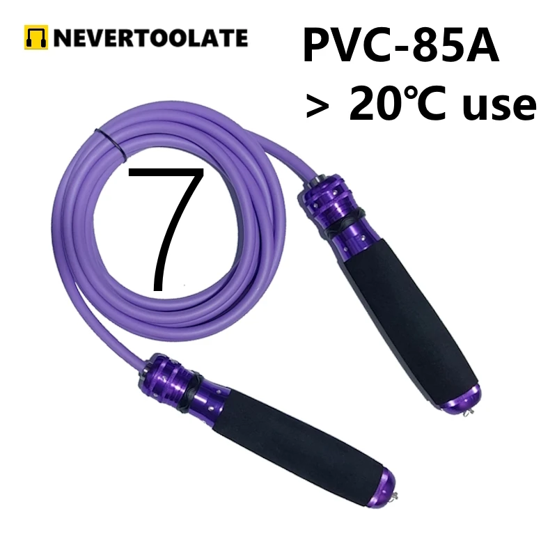 

270 gram PVC 80A hardness 20℃ to 35℃ 7 mm sponge al metal handle With ball bearing fitness hiit 7mm skip rope jump rope