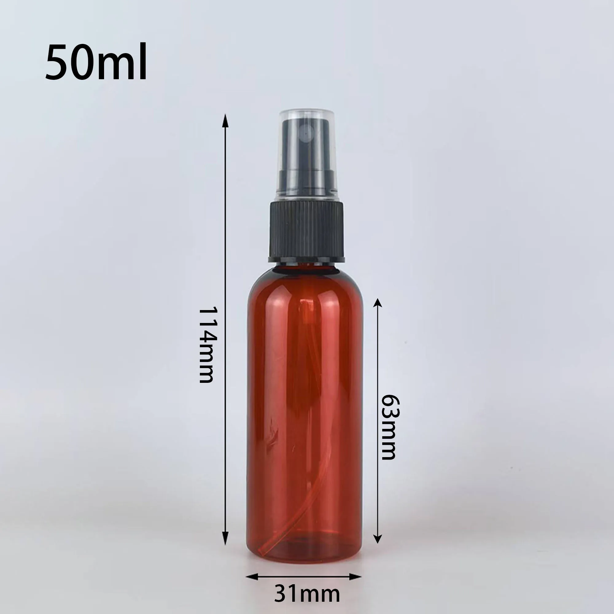 20/50/100pcs 20ml 30ml 50ml 60ml 100ml Plastic Spray Bottle Empty Atomizer Brown Amber Sprayer