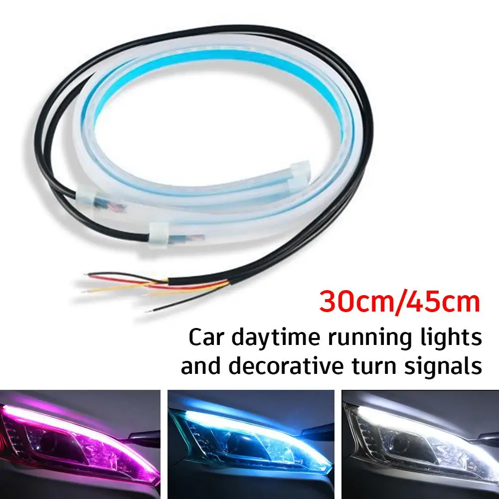 Ultra-thin LED Daytime Running Light Flowing Light For Car Headlights Lamp Flexible Strip High Temperature Resistant