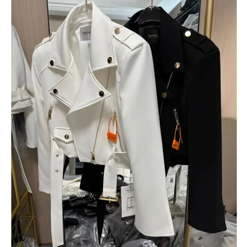 

Корейская женская модная короткая куртка, дизайнерская ниша, женственное пальто-локомотив с длинными рукавами, весна-осень, женская лоскутная верхняя одежда