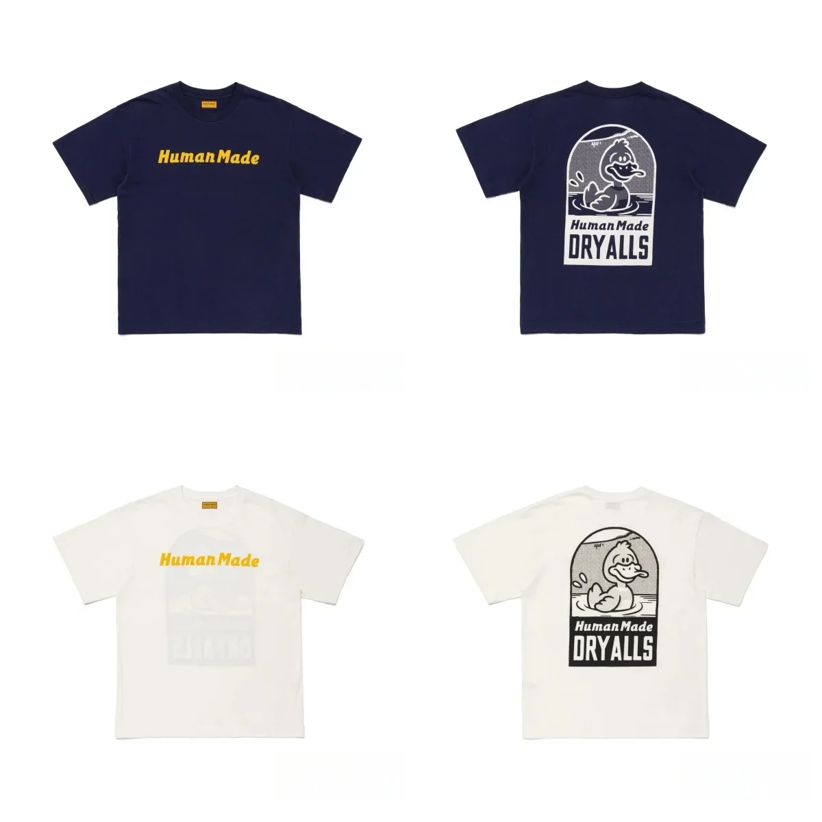 2026 Neues HUMAN MADE T-Shirt mit Cartoon-Druck auf der Rückseite, japanische Bambus-Baumwolle, Unisex, Retro-Rundhals, Kurzarm-Shirt – Detail 7