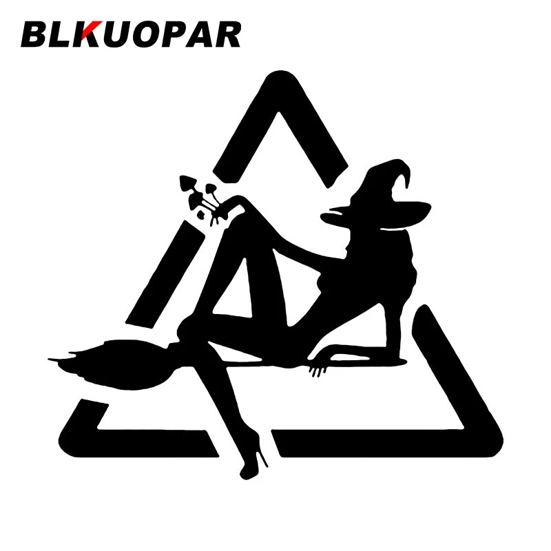 BLKUOPAR Halloween-Hexe, die auf Besen fliegt, Autoaufkleber, sexy Mädchen-Aufkleber, schöne und charmante, wasserdichte Fenster-Helm-Ware