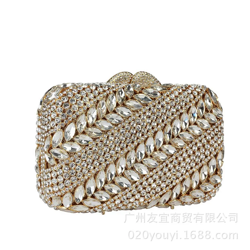 Ladies Mini Diamond Dinner Bag Handmade Diamond Rhinestone Hand Grab Bag Bolsas Marcas Originales Luxury Evening Purse For Women