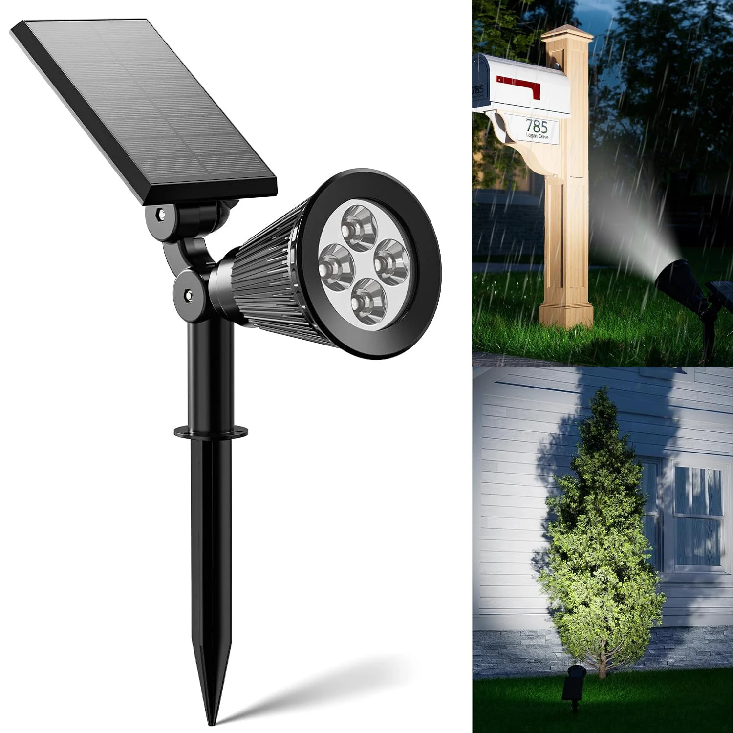 

Solar Spot Lights Outdoor Waterproof Bright LED Outside Landscape Flood Spotlights for Accent Uplighting Yard Garden House Patio