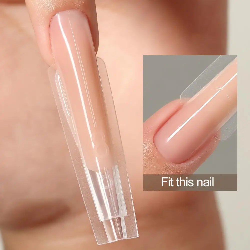 Nuevo modo de uñas sándwich, extensión rápida, bandeja sin papel, cristal incluido, plantilla inferior y superior, fácil extensión para salón de uñas