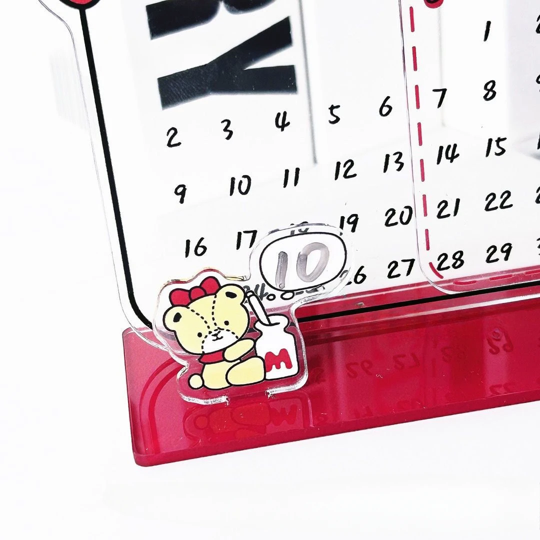 New Hello Kitty Acrylic Calendar Sanrio Anime Peripherals Cute Originality  Erasable Reusable Desk Calendar Noteboard Gift