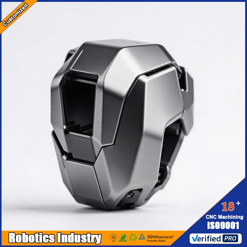 Industrial 5-Axis Machining Shell Robot Wrist Joint Assembly - High Strength 7075-T6 Aluminum, Hard Anodized