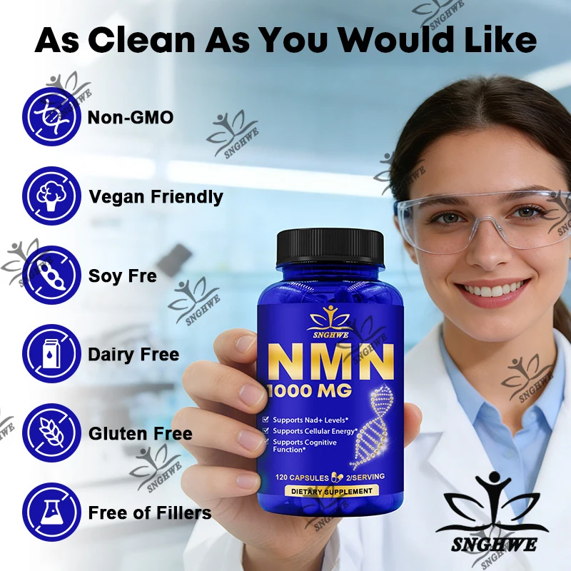 NMN Nicotinamide Mononucleotide1000MG - Supports Cell Repair and Growth, Reduces Wrinkles and Increases Skin Elasticity