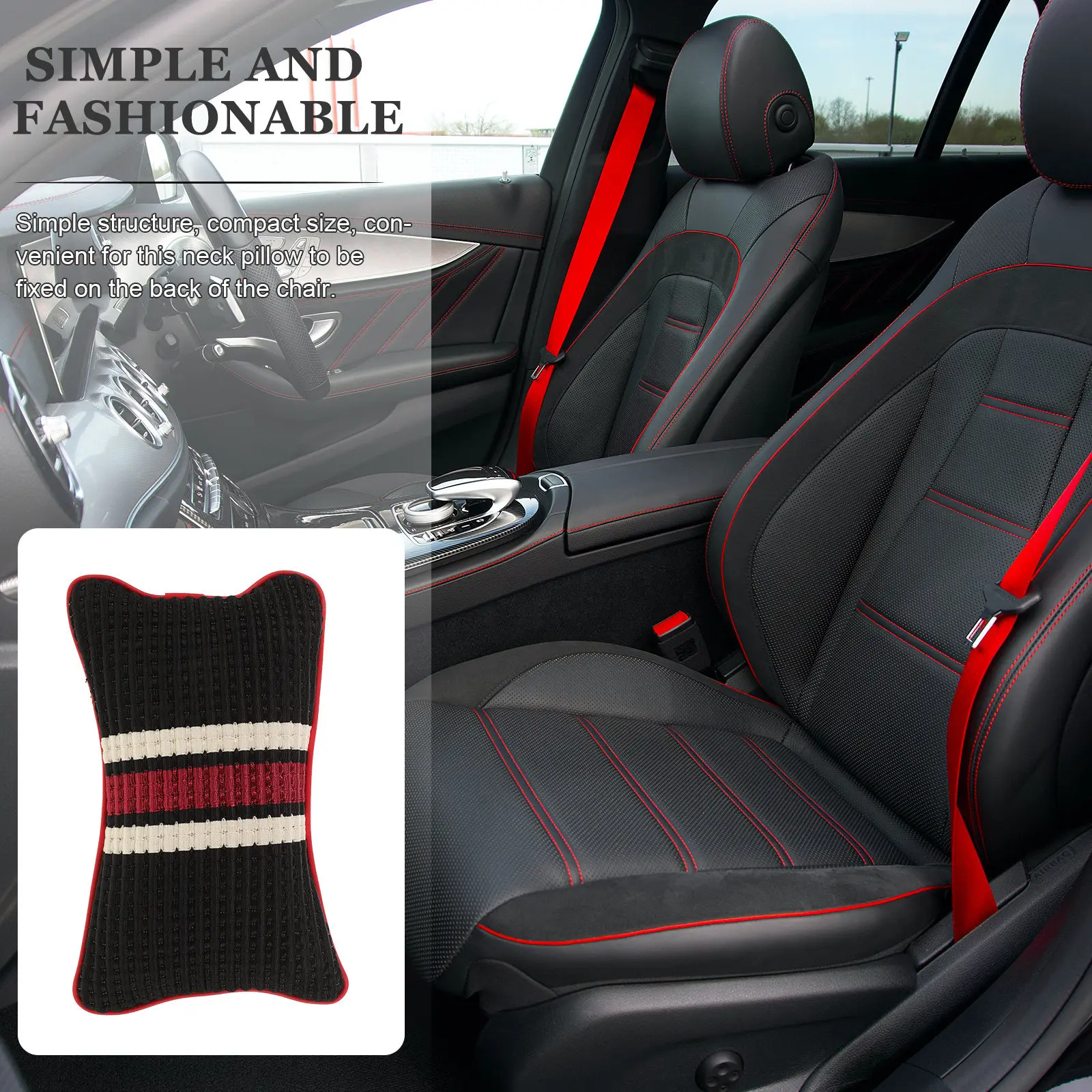 Breathable Car Neck Pillow Ergonomic Headrest Cushion for Driving Comfort Year Round Use Stylish Design Universal Fit Car Seat view 2