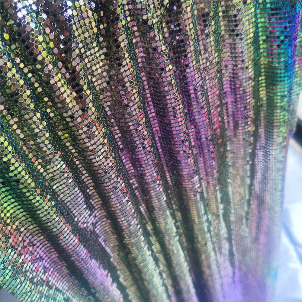 45*30CM Bling Metal Mesh Fabric Metallic Cloth Sequin Sequined Fabric DIY Doll Belt sewing cloth dress Home Decoration Curtain