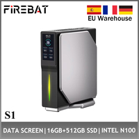 FIREBAT S1 Mini PC Windows 11 Intel Alder Lake N100 DDR4 16GB RAM 512GB SSD BT4.2 Dual HDMI Desktops Computer Smart Screen