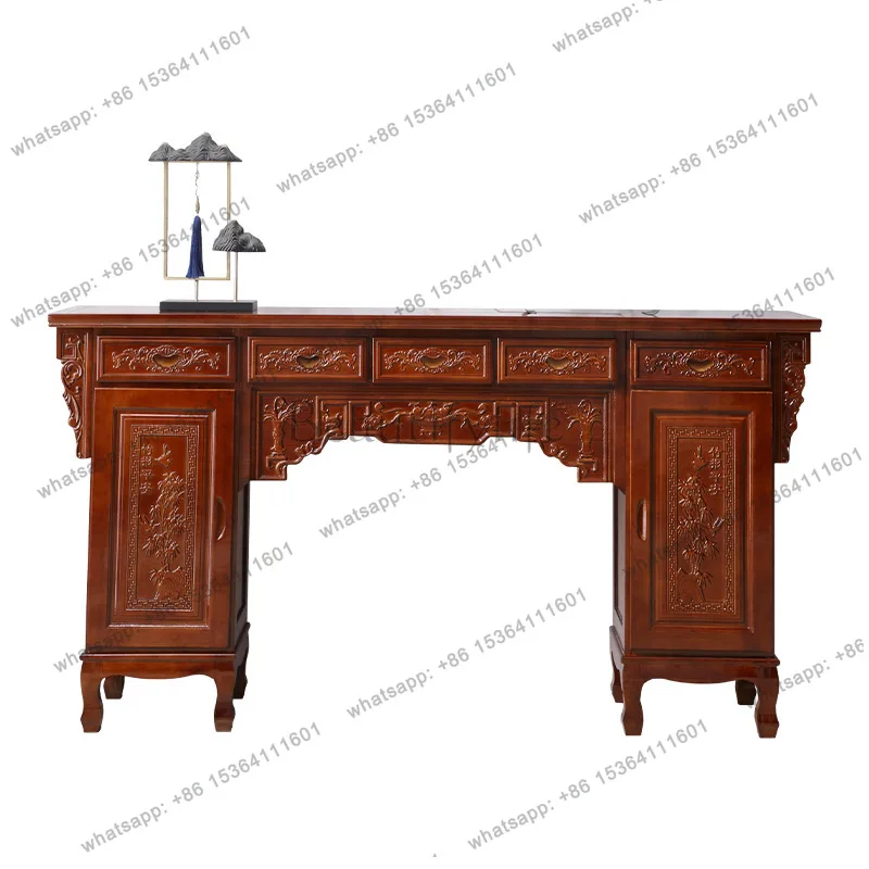 Household solid wood Chinese tribute table, strip case, Buddha table, incense case, dedicated to the statue of the God of Wealth
