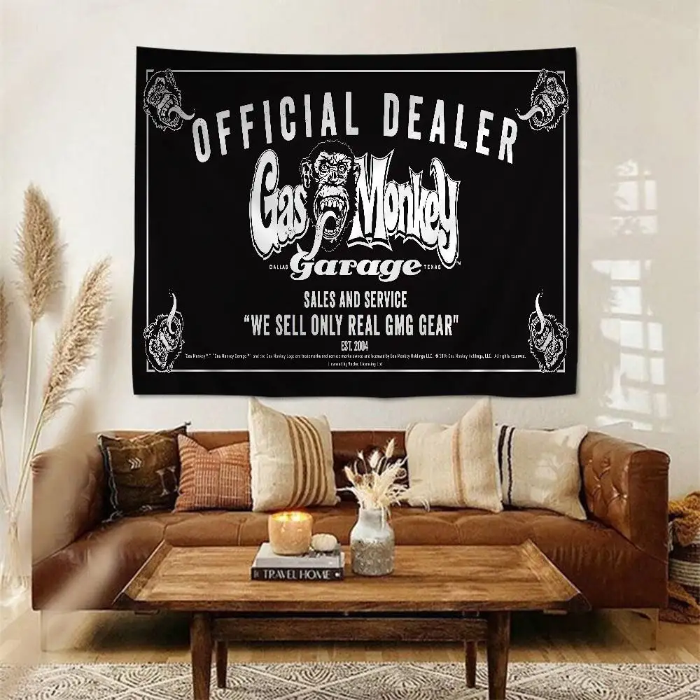 G-Gas M-Monkey Garage Logo Printed Large Wall Tapestry Indian Buddha Wall Decoration Witchcraft Bohemian Hippie Wall Art Decor