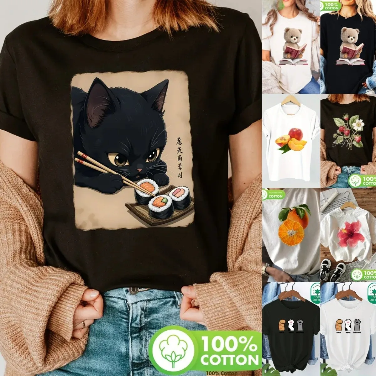 

Женская футболка ort Sve Princ Sle Slim Fit, летний топ из полиэстера с принтом для eBay ZH22, трансграничная TEMU