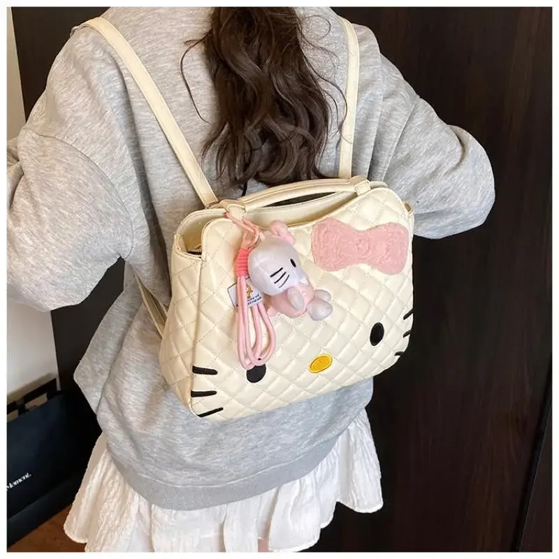 حقيبة ظهر للأطفال من البولي يوريثان حقيبة ظهر جديدة من Hello Kittys حقيبة حمل كرتونية ذات سعة كبيرة حقيبة ظهر على شكل شخصية أنيمي للفتيات